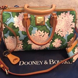 Dooney and Bourke hydrangea blue satchel with coin purse